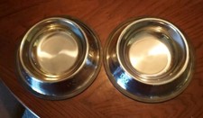  Pet Feeder Dog Cat 16ozStainless Ste Food Water Bowls Antiskid Rubber Bot 2Pack