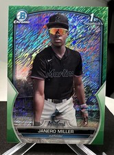 2023 Bowman Chrome Janero Miller 1st Green Shimmer Refractor /99 Marlins