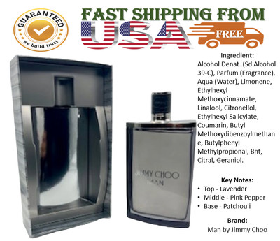 Jimmy Choo Man Cologne for men Eau de Toilette EDT Spray New in Box 6.7 oz