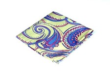 Lord R Colton Masterworks Pocket Square - Baroque Gold Paisley Silk - 75 New