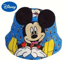 Disney Mickey Mouse Bucket Hat Blue, Cute Cartoon Sun Protection Disneyland Trip