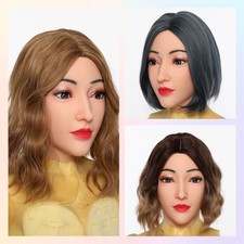 Realistic Female Silicone Full Face Head Mask Cosplay Halloween Crossdresser