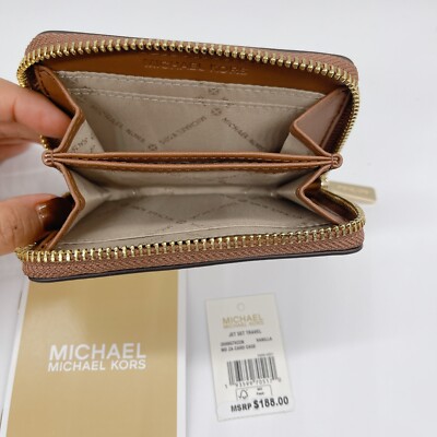 Michael Kors Jet Set Travel MD ZA Card Case Wallet PVC Solid MK