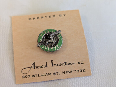 WWII lot of 5 US Consolidated Vultee 10 Years sterling lapel wing pins .5'' long