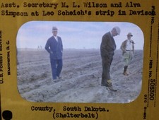 M. L. Wilson, USDA Undersecretary, Alva Simpson, 1930s Magic Lantern Glass Slide