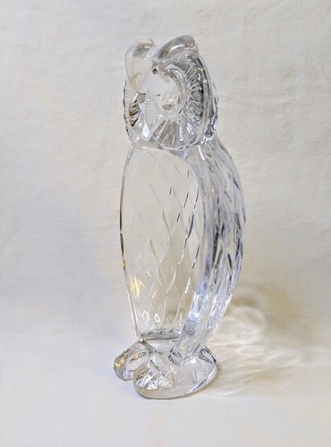 Bayel Owl Clear Cut Crystal Ashtray Vintage French Dish Pipe Stand Glass Signed - Picture 9 of 13