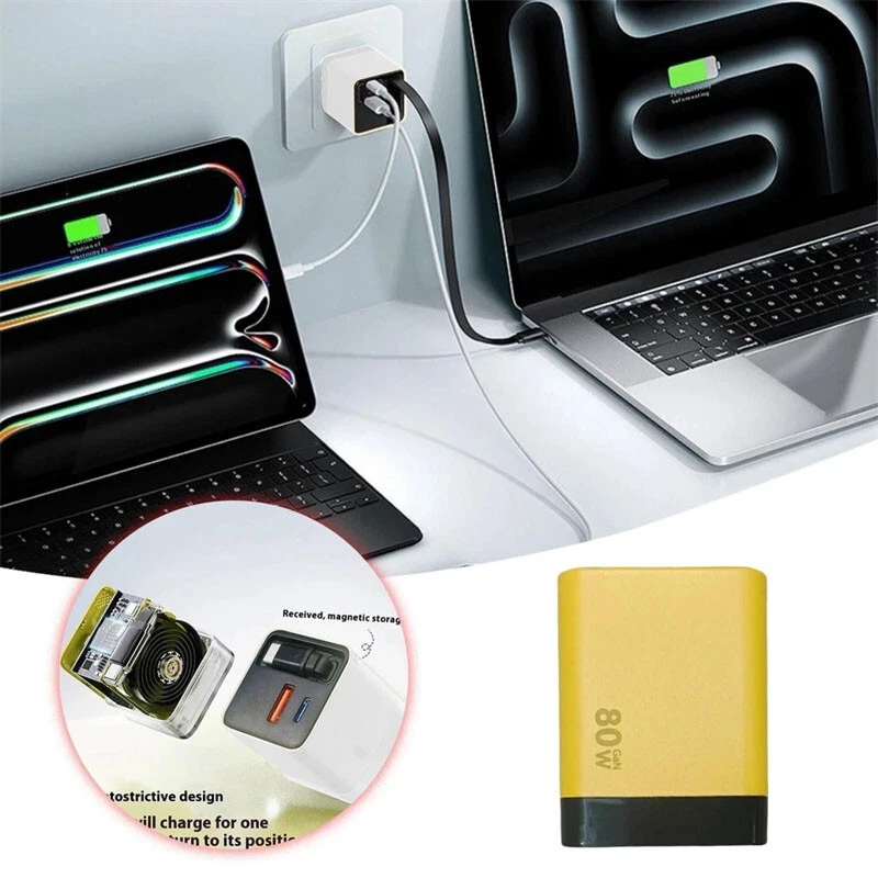 Cargador 3 en 1 GaN Escalable 80w Max Módulo Cargador Rápido con Puertos Tipo C y USB Foto 4 de 4