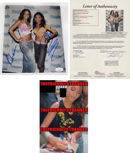 Rihanna & Teairra Mari signed 8x10 Photo PROOF Autographed JSA LOA COA Rare