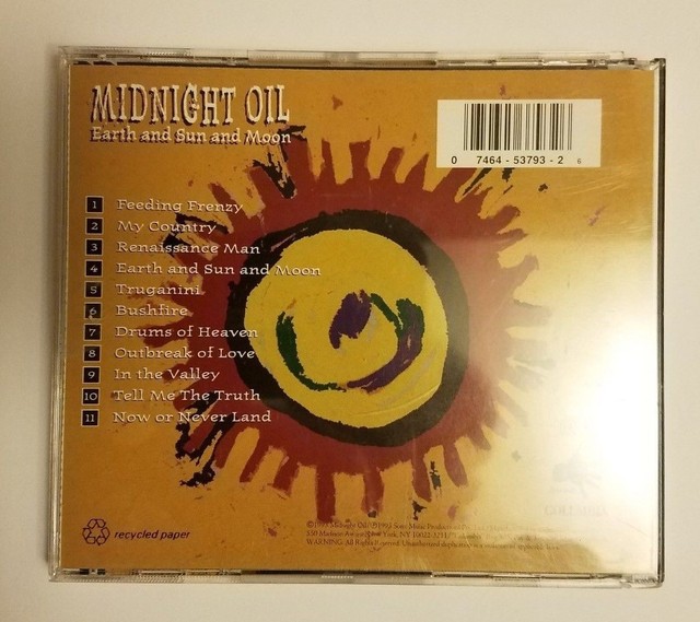 Midnight Oil Earth and Sun and Moon CD 1993 Columbia US My Country