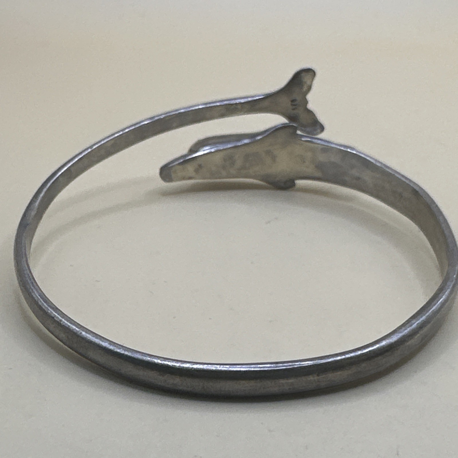 Dolphin Design Solid Sterling Silver Bypass Bangl… - image 5
