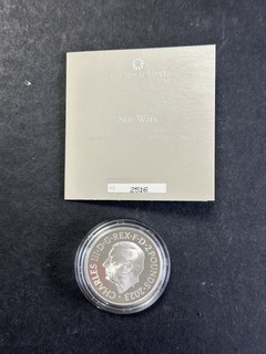 Moneda de plata fina Star Wars R2 D2 C 3PO 2023 Reino Unido de 1 oz .999