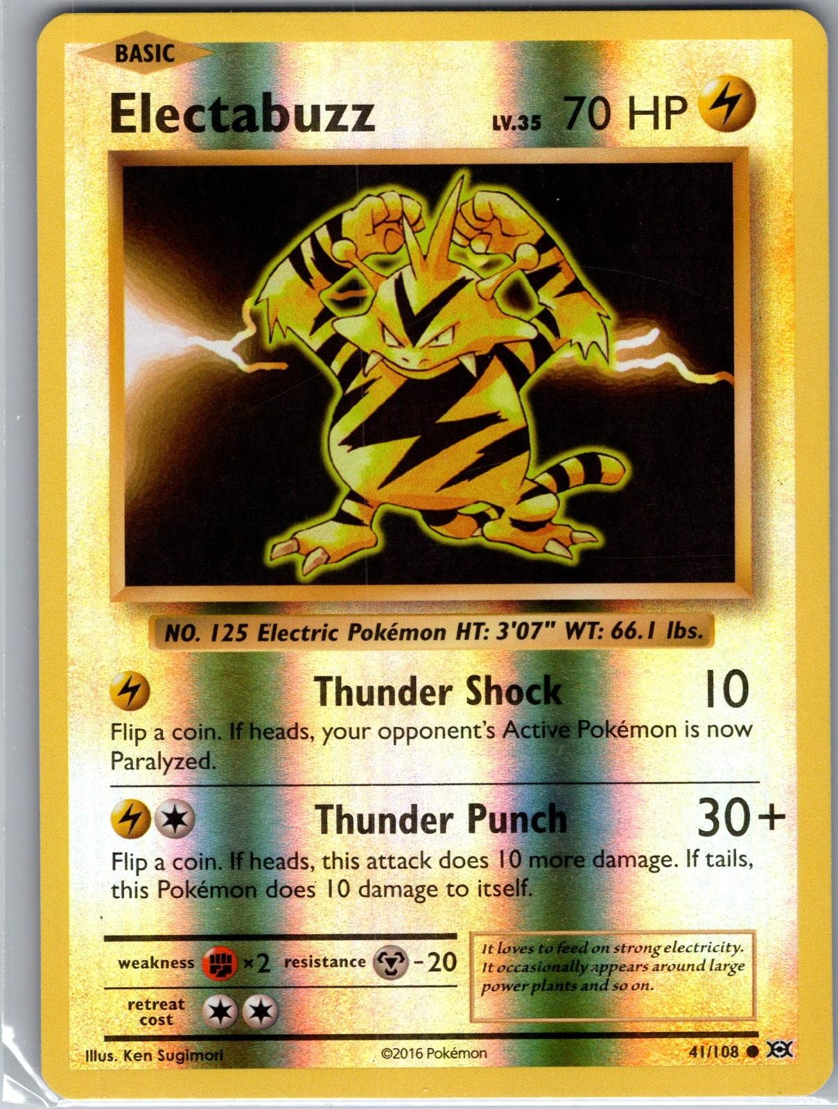 Electabuzz 41/108 Common Pokemon Reverse Holo Near Mint