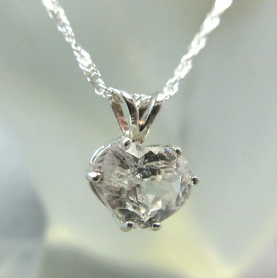 WEISSER ZIRKON - riesiges Herz! Echt romantisches 925 Sterling Silber Collier 2,68 ct