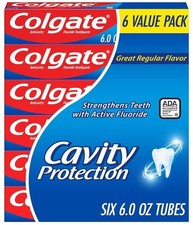 Colgate Cavity Protection Fluoride Toothpaste, Mint, 6 Pack, 6 oz