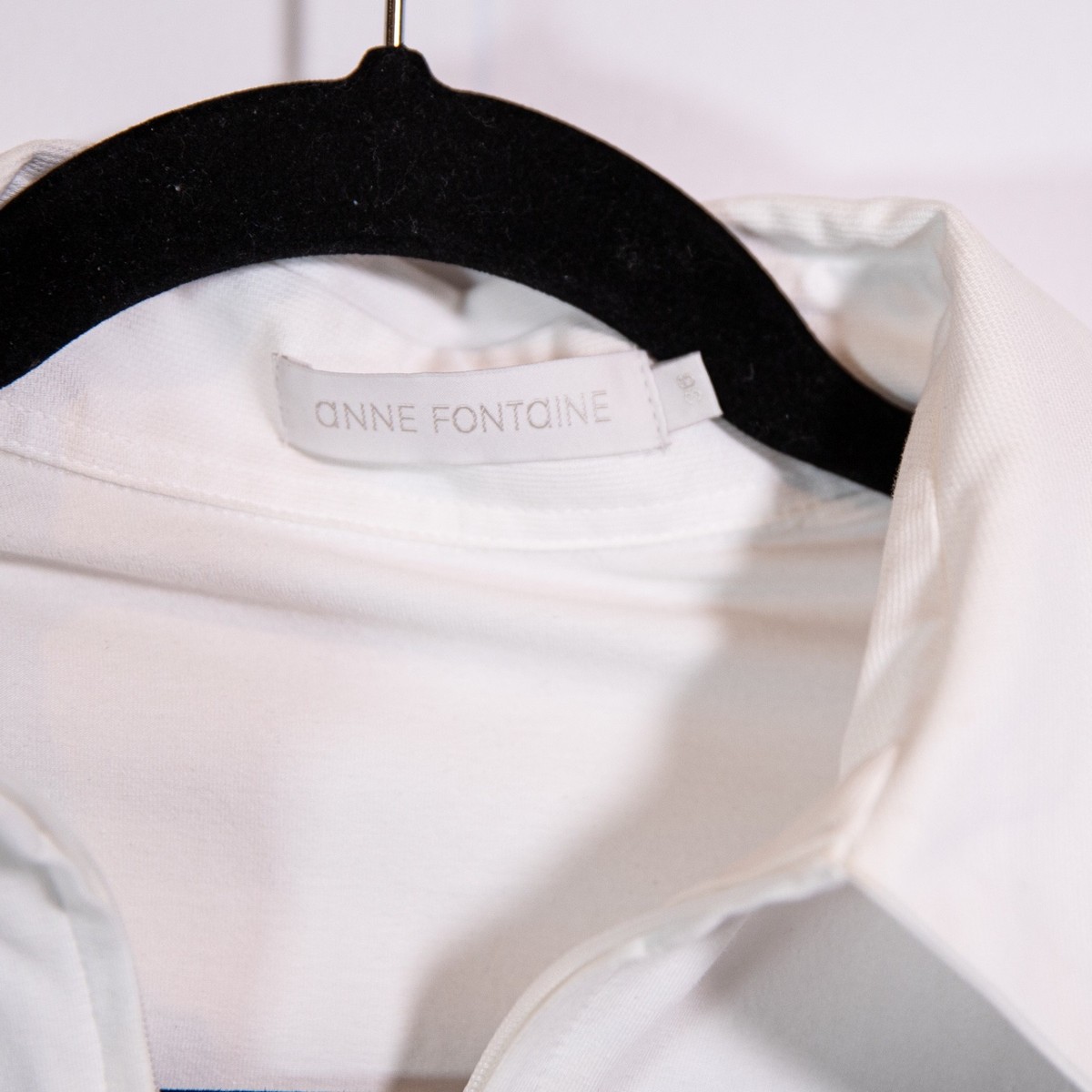 Anne Fontaine Eddie White Long Sleeve Zip Up Jersey Knit Shirt With Pique Corset View 2