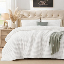 Marshmallow Twin Fleece Comforter Set White Faux Fur Fluffy Comforter Set Luxury