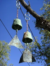 Soleri Wind Bell DUO 2" Bronze Bells Individually Cast but IDENTICAL TWINS!  New