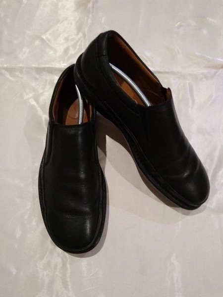 Men Clarks Heels Black Leather 43 #7A1R
