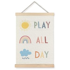 Supwhd Boho Playroom Wall Decor - Play All Day Poster Hanger Frame, Room Art ...