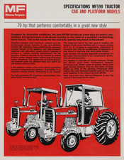 MASSEY FERGUSON MF590 TRACTOR SPECIFICATIONS FLYER/BROCHURE