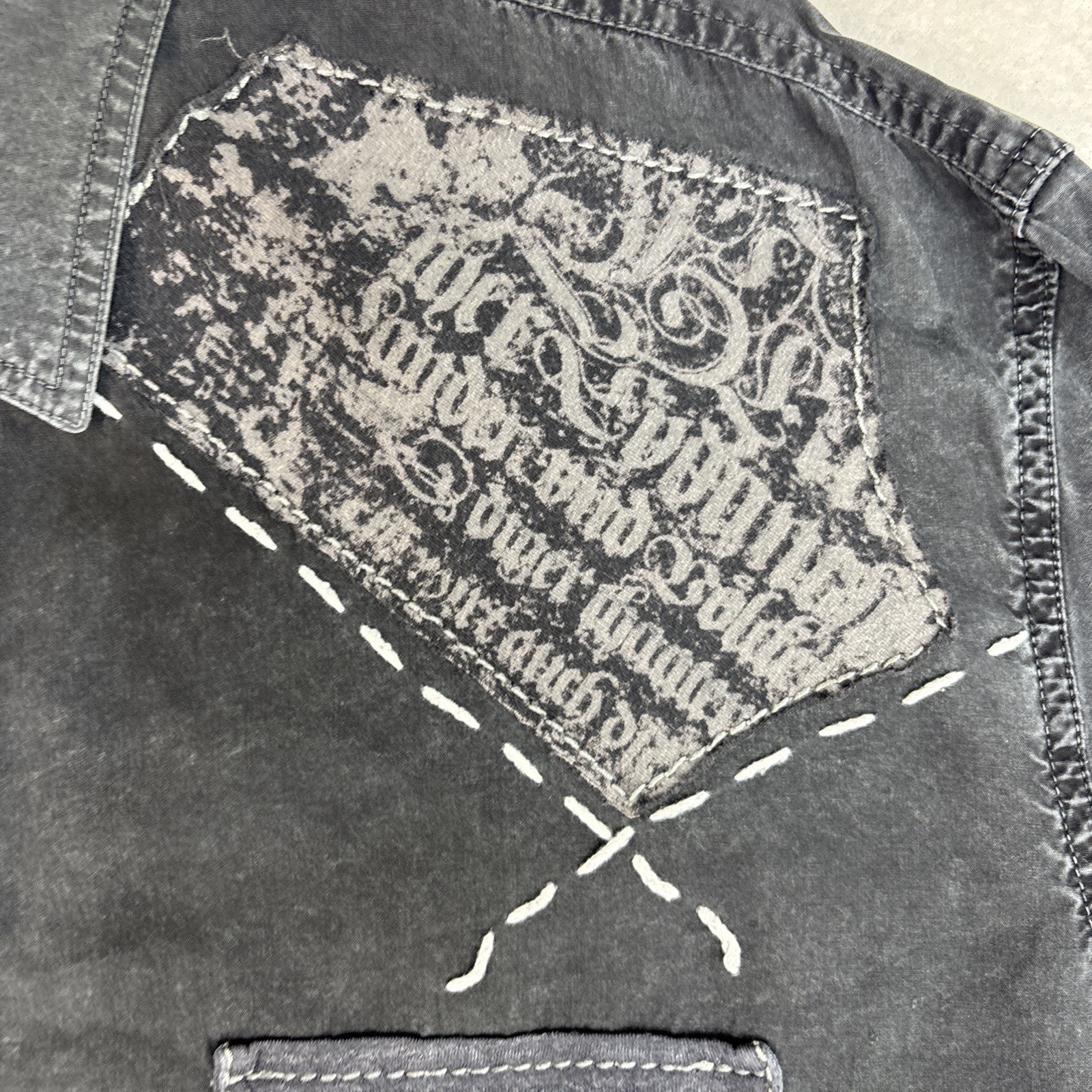 Affliction black distressed button down shirt XXX… - image 10