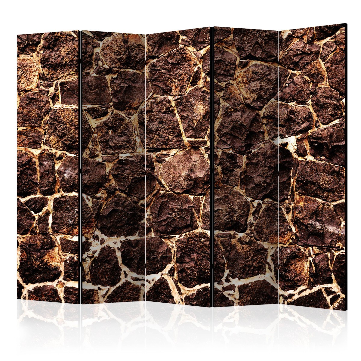 Paravent 5 volets Brown Cave 172x225 cm en toile intissée