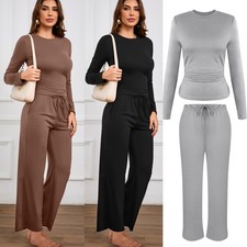 Womens Thermal Loungewear Soft Set Long Sleeve Pajamas Outfits Lounge Base Layer