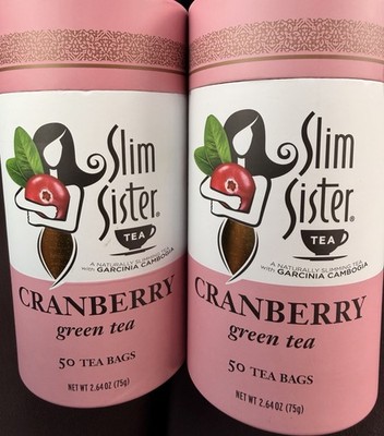 Slim Sister Cranberry Green Tea Garcinia Cambogia 50 Bags x2 Detox Tea