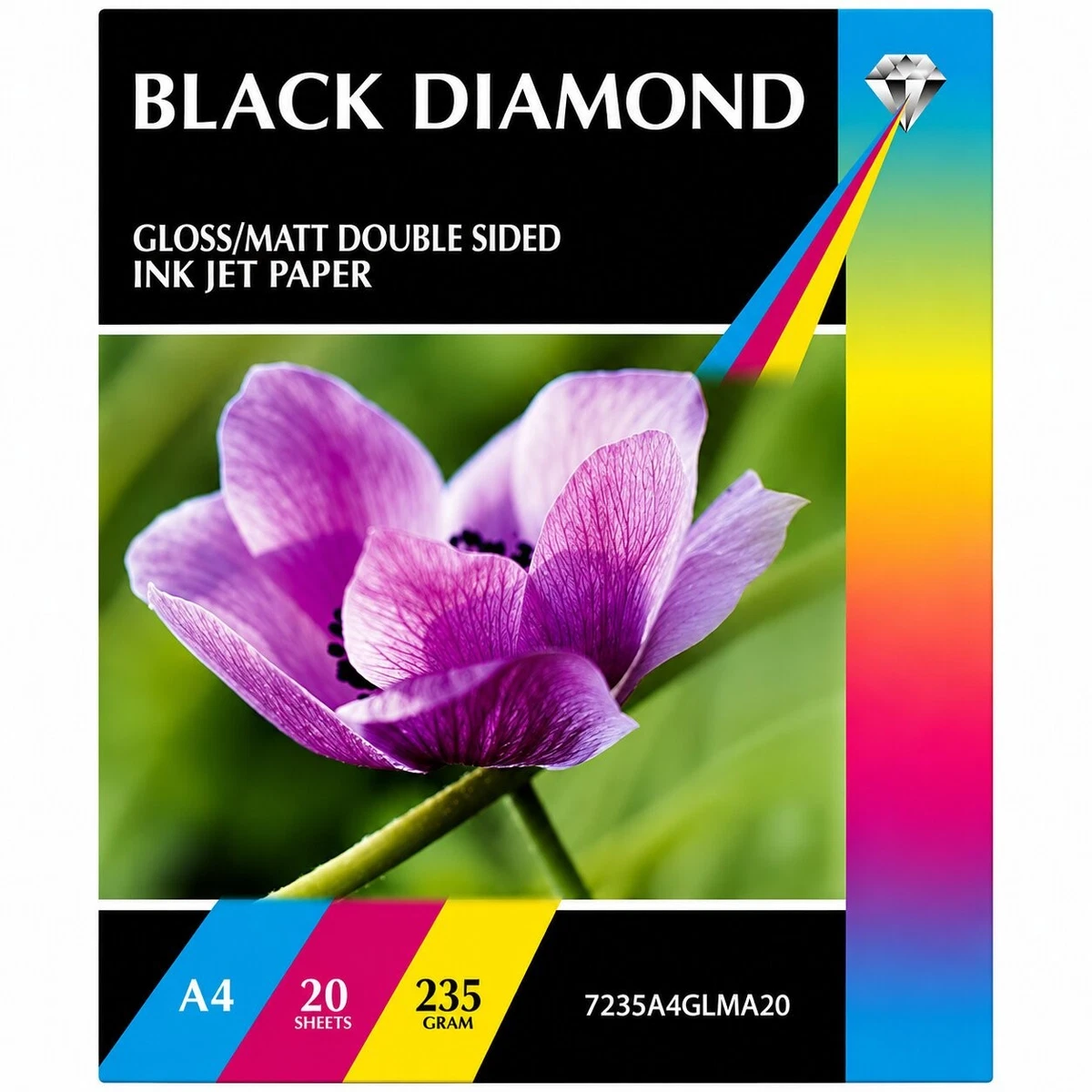 400 Feuilles A4 235gsm Black Diamond Double Face Brillant / Mat Papier Photo