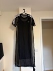 ADIDAS Dress Long Black Mesh Outer Dress With A Fitted Midi Dress Inside. XS/6
