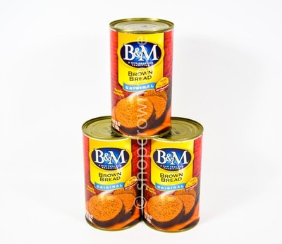 3 B&M Brick Oven Baked Brown Bread Original 16oz can 04/30/2027