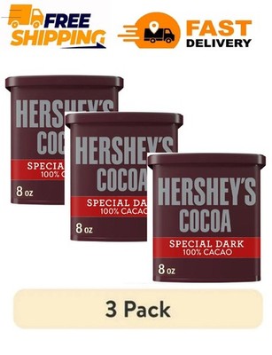 3 Pack Hershey's SPECIAL DARK 100% Cacao DUTCHED Cocoa POWDER 8 oz