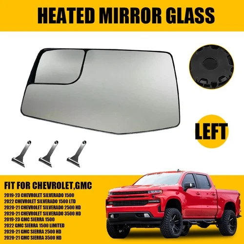 Mirror Glass Heated Driver Left Side Power For 19-2023 Silverado Chevy GMC