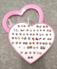 36pcs Adult Rhinestone Gem Earrings Rings,Adjustable,Random Color Style Diamond