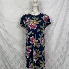 Polo Ralph Lauren Navy Blue Floral Shift Dress Size M