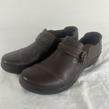 Clarks Collection Women's Brown Leather Cheyn Madi Flats Shoes Size 7.5 M