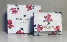 Brand New Kate Spade Staci Tea Garden Tri-Fold Wallet W/Box  Tag