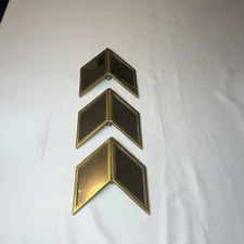  Chevron Brass Mirrored Wall Decor Set.  Vintage Style set of 3