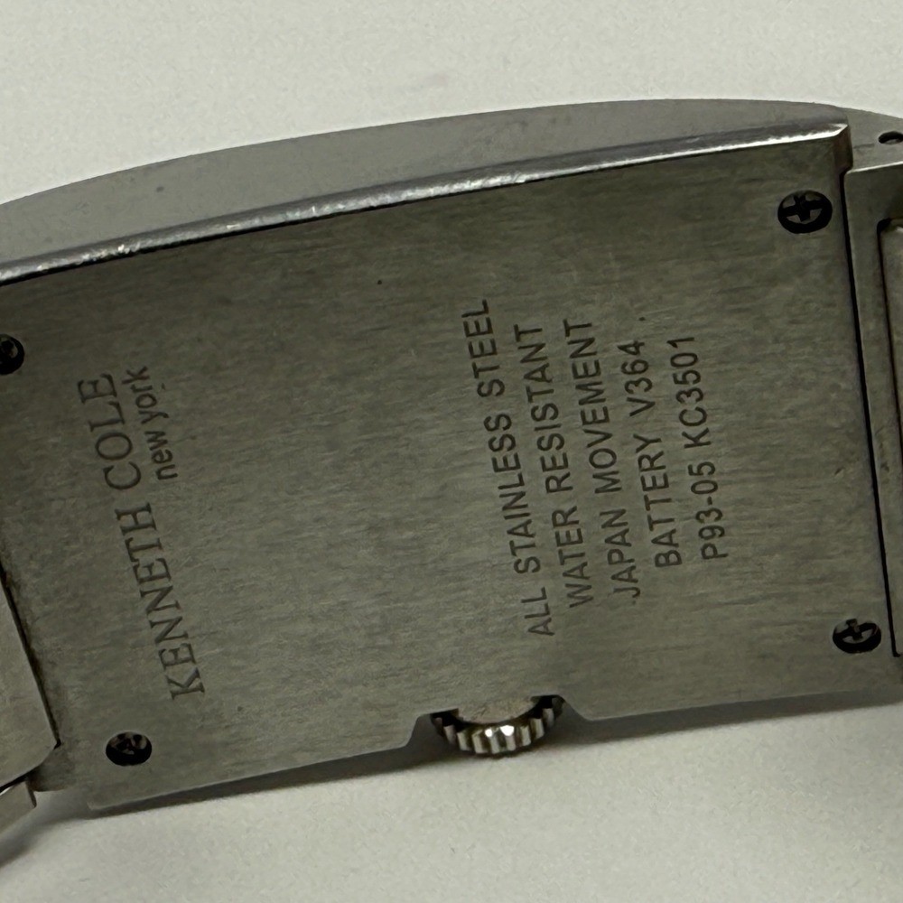 Kenneth Cole Watch Silver Tone Rectangular Case D… - image 5