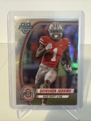 2024 Bowman Chrome University Silver Refractor #145 Quinshon Judkins, Ohio State