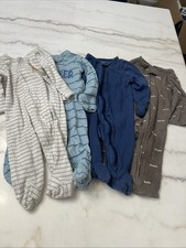 Lot of 4 - 3 Months Baby Boy One Piece Pajamas Outfits Sleepwear