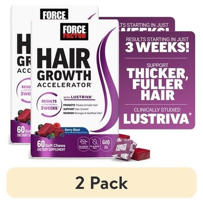 (2 pack) Force Factor Hair Growth Accelerator, Hair Growth Vitamins for Women 