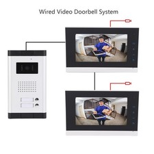 Wired Video Intercom System IR Night Remote Unlock 2 Units 4 Wire Video