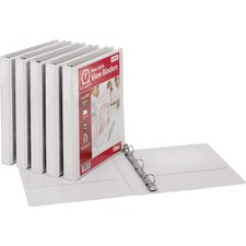 TOPS 3 Ring Non-Stick View Binder, 1" Round Ring, White, 6 ct - TOP91125