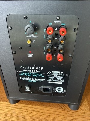 Definitive Technology ProSub 600 Subwoofer Black Wired RCA Active Crossover