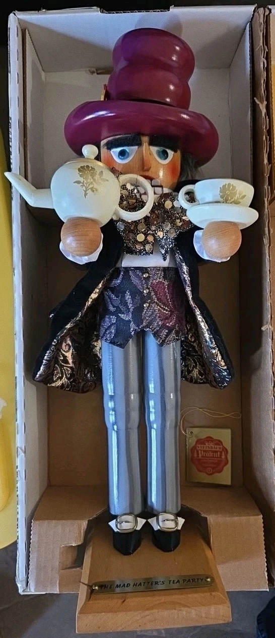 Steinbach Nutcracker Germany Mad Hatter Tea Party Germany Original Box 1997