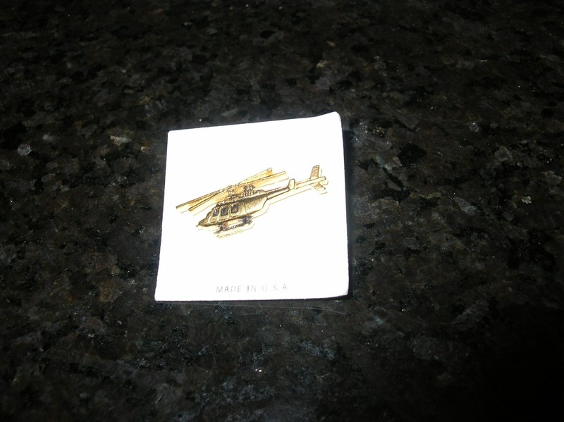 Bell Helicopter Long Ranger Lapel Pin Tack New on Card Made in USA Gold in Color