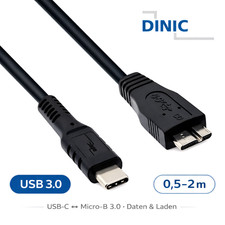 USB-C auf Micro USB 3.0 Kabel Micro-B schwarz DINIC für Festplatte / HDD / SSD