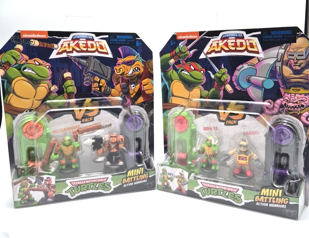 Legends of Akedo TMNT Raphael vs Kraang & Michelangelo vs Bebop NEW