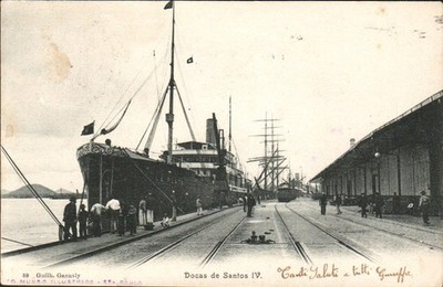 Brazil - Sao Paulo (San Paulo) - Docas de Santos V  - Vintage  Postcard